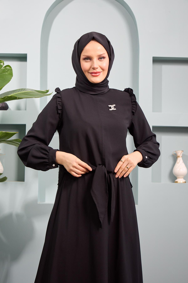 Halime Etekli Takım - Siyah