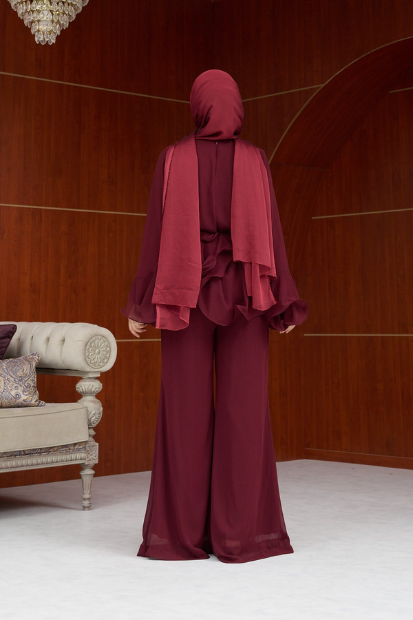 Heves Pantolonlu Takım - Bordo