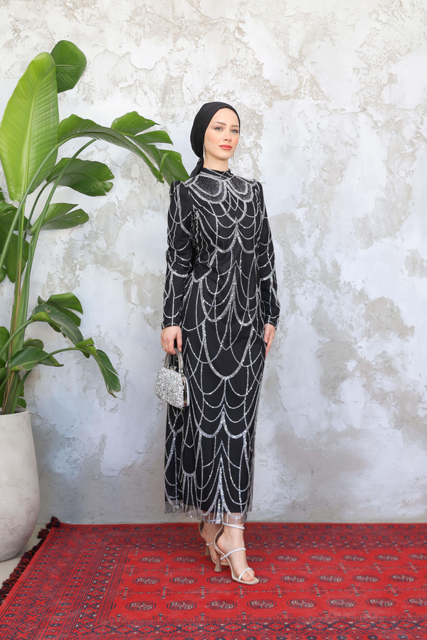 Işıltı Abiye - Siyah