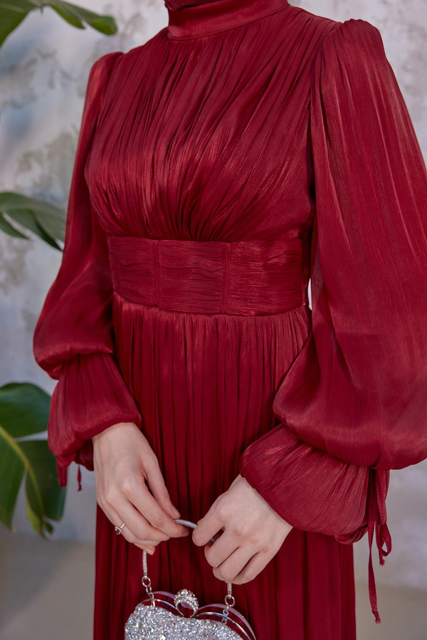 Mariam Tesettür Abiye - Bordo