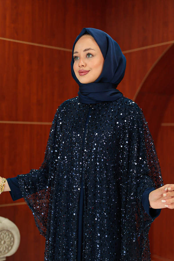 Mavi Tasarım Abaya - Lacivert