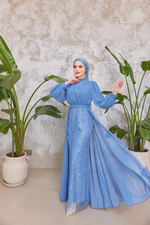 Melek Taş İşleme Abiye - İndigo