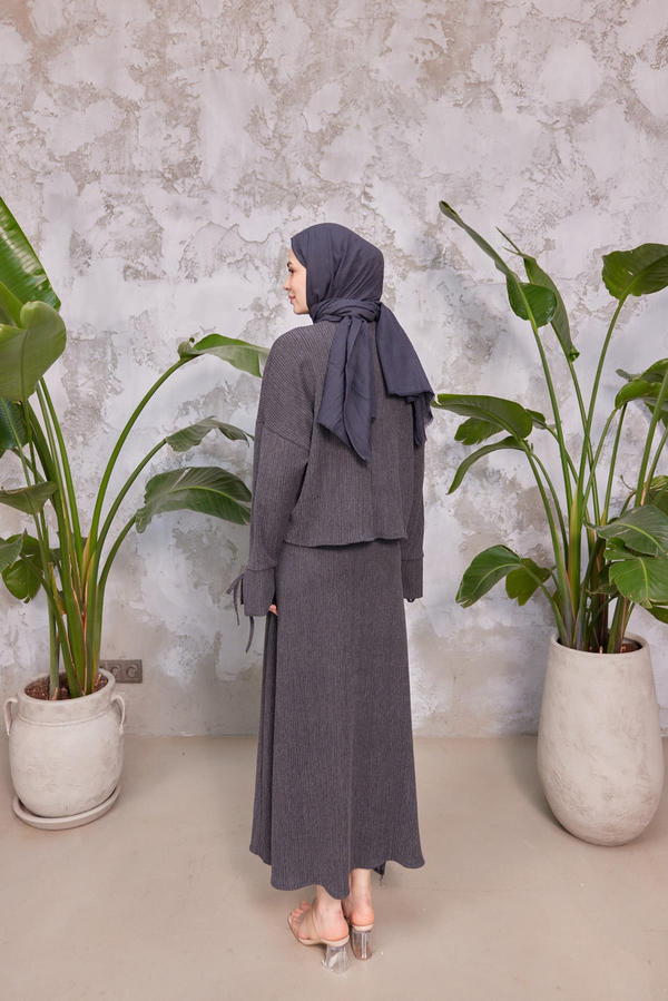 Mısra Etekli Takım - Siyah