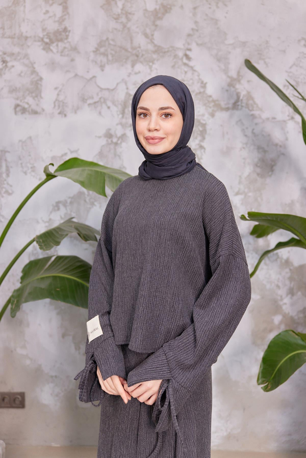 Mısra Etekli Takım - Siyah