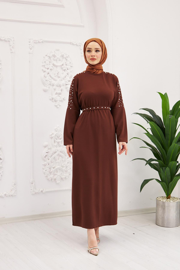 Nazlı Elbise - Kahverengi