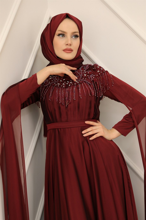 Pelerin Abiye - Bordo