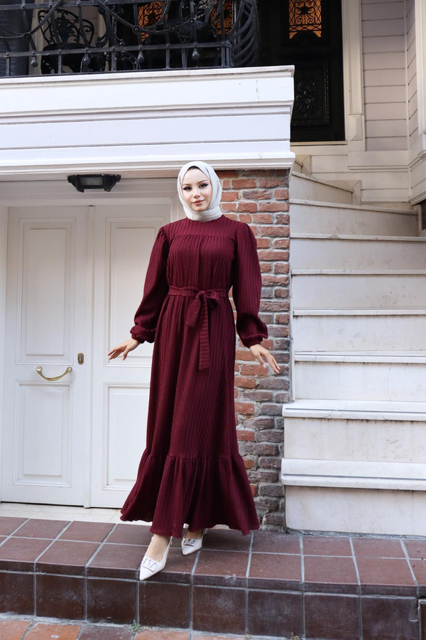 Seçil Elbise - Bordo