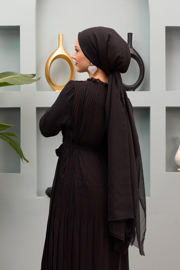 Şifon Elbise - Siyah