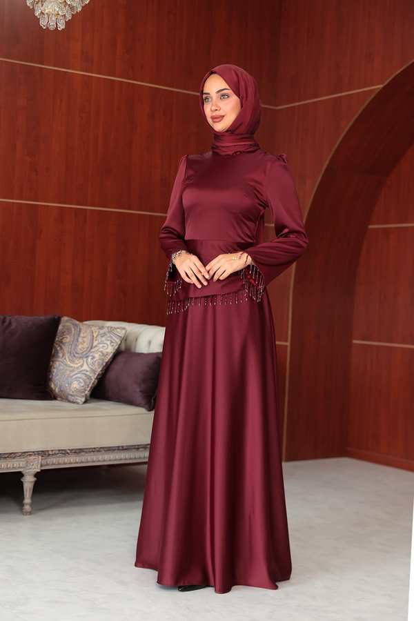 Yosun Tasarım Abiye - Bordo