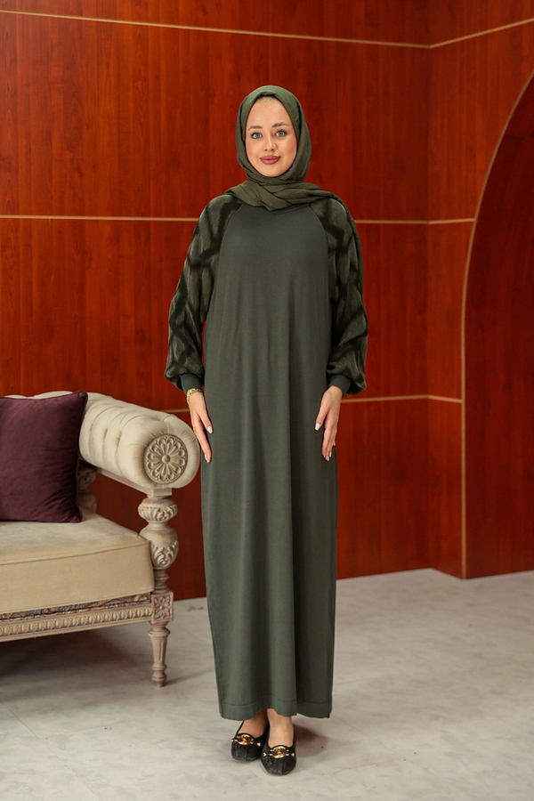 Zeynep Tasarım Elbise - Haki