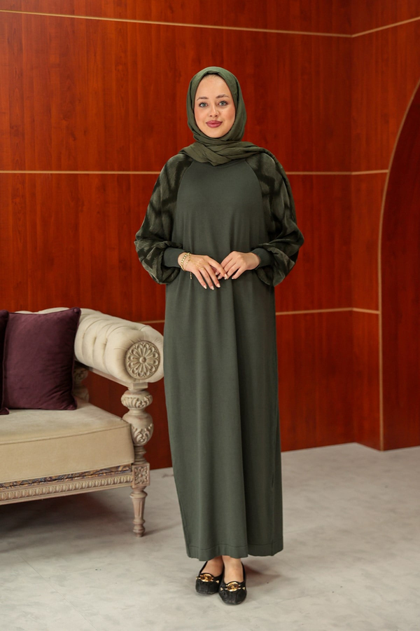 Zeynep Tasarım Elbise - Haki