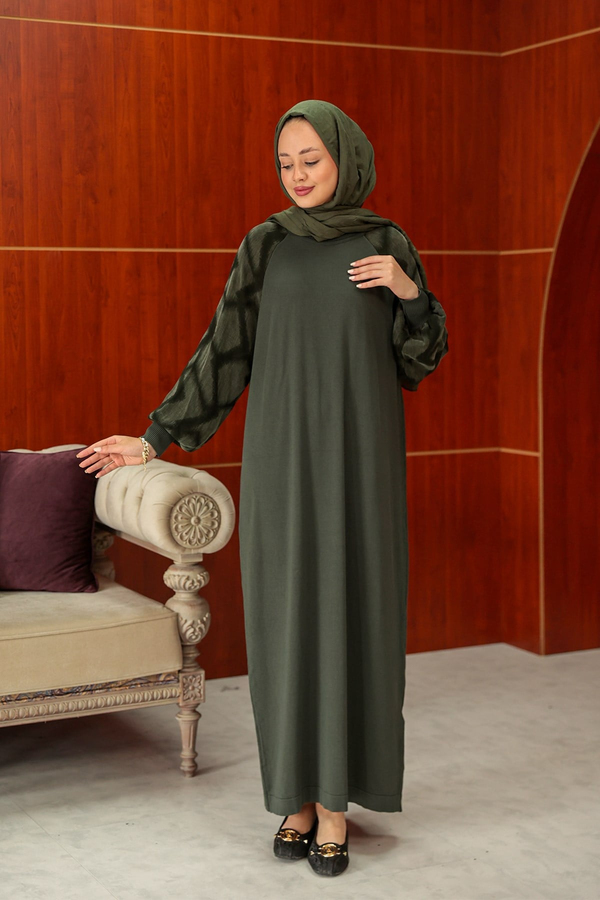 Zeynep Tasarım Elbise - Haki