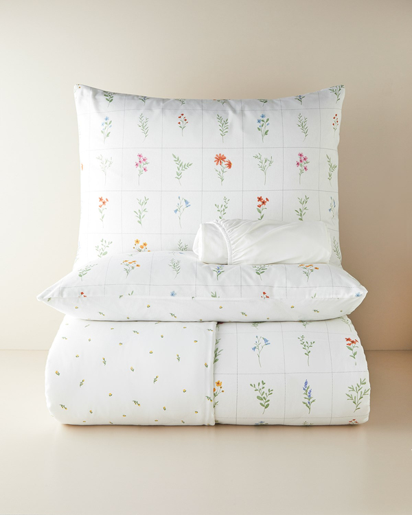 Damada Bloom Kolay Ütülenir Çift Kişilik Çarşaflı Nevresim Takımı 200x220 cm Sarı-Yeşil - İkinci Alımda Yarı Fiyatına - 2. Alımda %50 İndirim