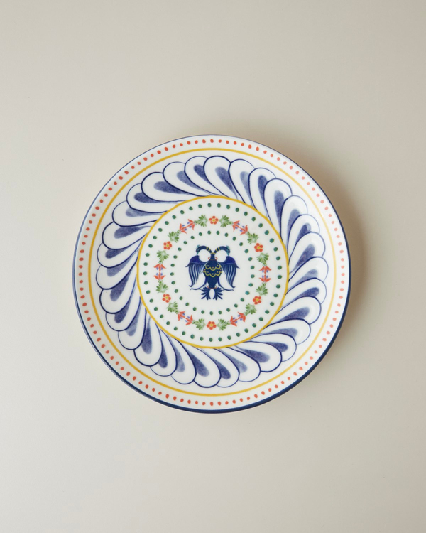 Fiesta Talavera Porselen Pasta Tabağı 21 cm Beyaz - Lacivert - 4 Al 3 Öde