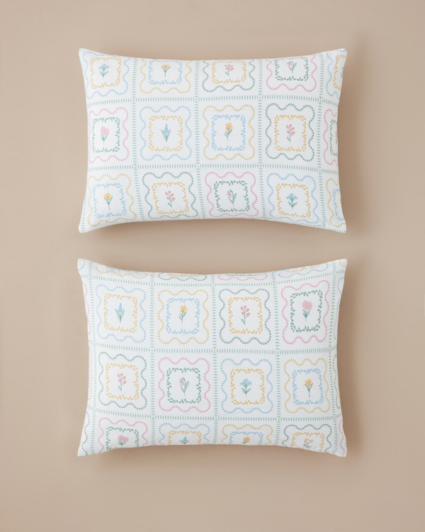 Gentle Florals Kolay Ütülenir 2'li Yastık Kılıfı 50x70 cm Mavi - Pembe - İkinci Alımda Yarı Fiyatına - 2. Alımda %50 İndirim