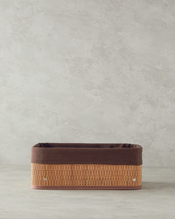 Gina Bambu Sepet 36x26x14 cm Koyu Kahverengi - 4 Al 3 Öde