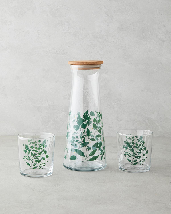 Leafscape Cam 3 Parça Su Takımı 1150 ml + 380 ml Yeşil - 4 Al 3 Öde