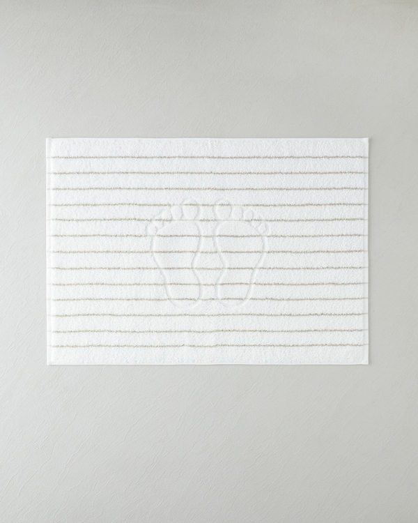 Mono Stripe %100 Pamuk Ayak Havlusu 50x70 cm Beyaz - Bej - 4 Al 3 Öde