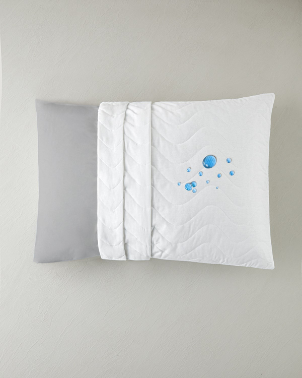 Napline Pamuklu Kapitoneli Sıvı Geçirmez Alez Yastık Kılıfı 50x70 cm Beyaz - İkinci Alımda Yarı Fiyatına - 2. Alımda %50 İndirim