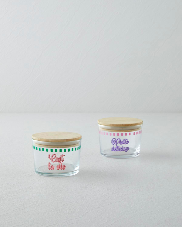 Piatto Cest Cam 2'li Baharatlık 220 ml - 220 ml Pembe - Lila - English Home 4 Al 3 Öde