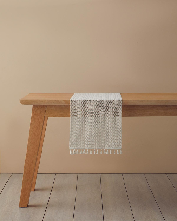 Ruth Pamuk Runner 35x145 Cm Bej - 4 Al 3 Öde