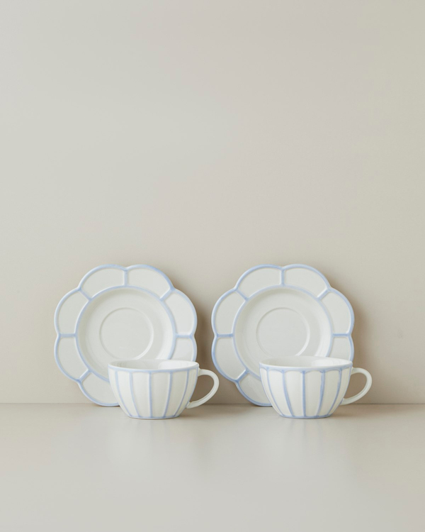 Soft Cloud Stoneware 4 Parça 2 Kişilik Çay Fincanı Takımı 150 ml Açık Mavi - İkinci Alımda Yarı Fiyatına - 2. Alımda %50 İndirim