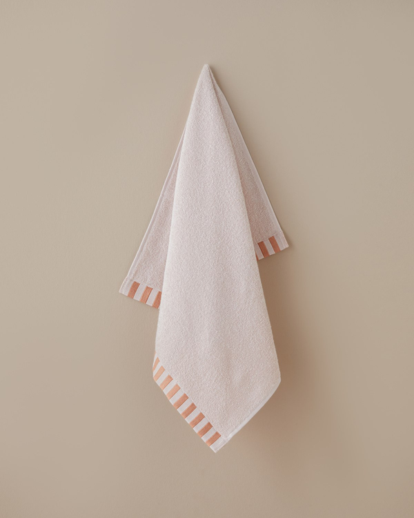 Stripe Edge %100 Pamuk Yüz Havlusu 50x80 cm Pudra - 4 Al 3 Öde