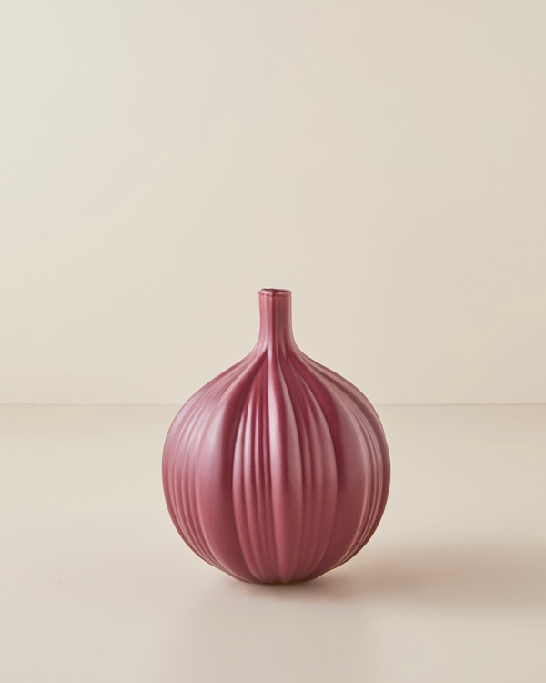 Wavy Stoneware Vazo 14,5x14,5x19 cm Bordo - 4 Al 3 Öde