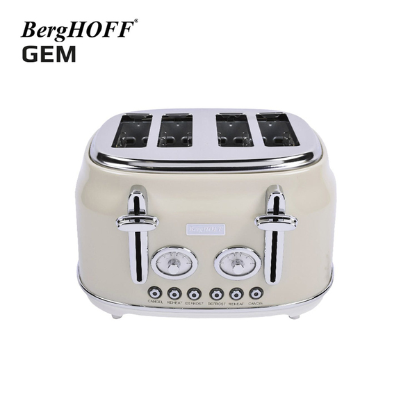 Berghoff Gem Retro Krem Rengi Dört Dilim Ekmek Kızartma Makinesi (7950052)