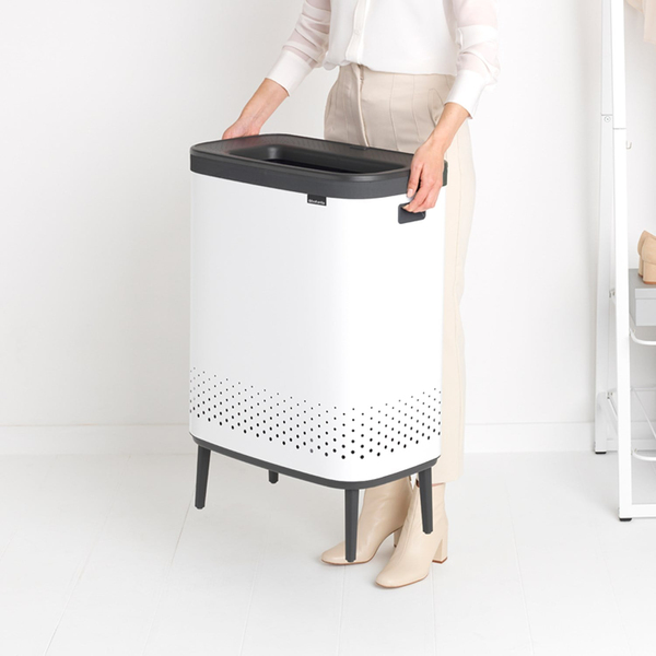 Brabantia Bo Beyaz Plastik Kapaklı Çamaşır Sepeti 2x45 L