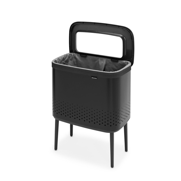 Brabantia Bo Matt Black Plastik Kapaklı Çamaşır Sepeti 60 L (BRA 200526)