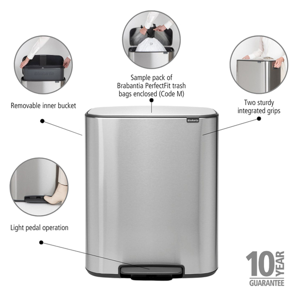 Brabantia Bo Matt Steel Fpp Pedallı Çöp Kutusu 60 L