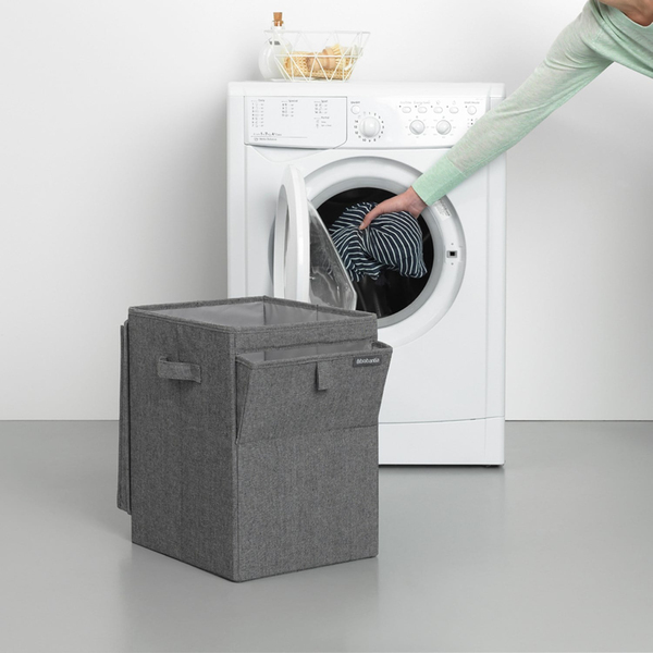 Brabantia Siyah Kumaş Çift Fonksiyon Kapaklı Çamaşır Sepeti 35 L