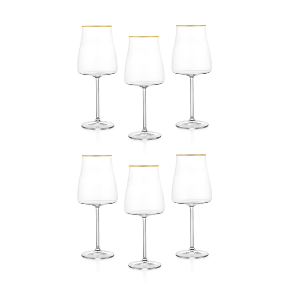 Schafer Alex Ayaklı Kadeh 400 ML 6 Parça-Altın