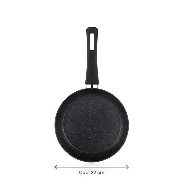 Schafer Black Stone 3 lü Tava Seti 18Cm+22Cm+26Cm-Siyah