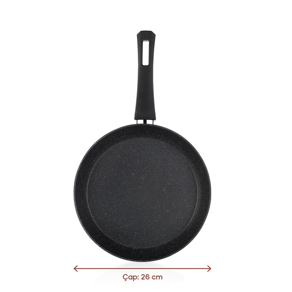 Schafer Black Stone 3 lü Tava Seti 18Cm+22Cm+26Cm-Siyah