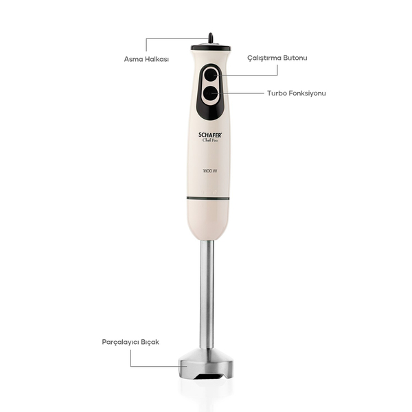 Schafer Chef Pro Çubuk Blender-Krem