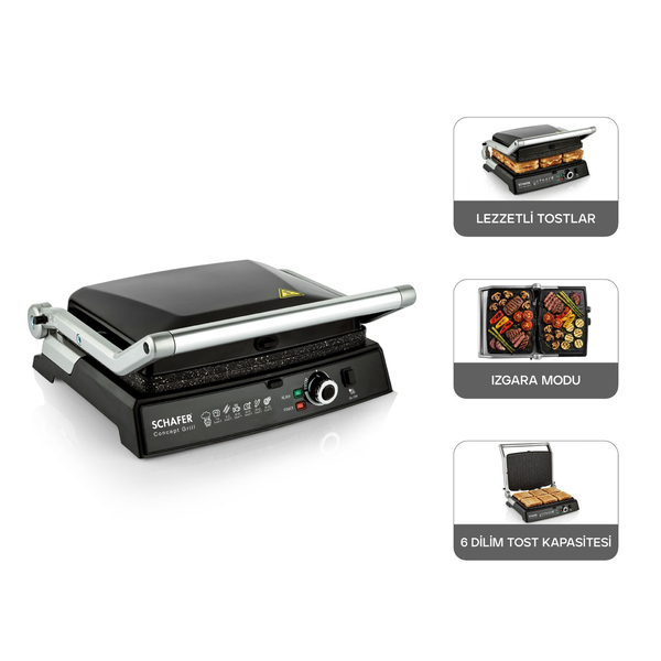 Schafer Concept Grill Tost Makinesi-Siyah