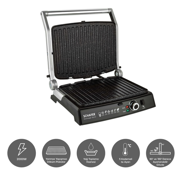 Schafer Concept Grill Tost Makinesi-Siyah