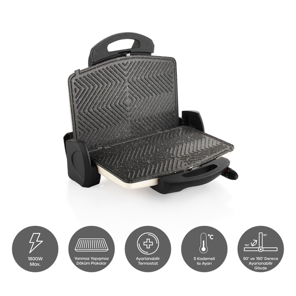 Schafer Grill Chef Tost Makinesi-Krem