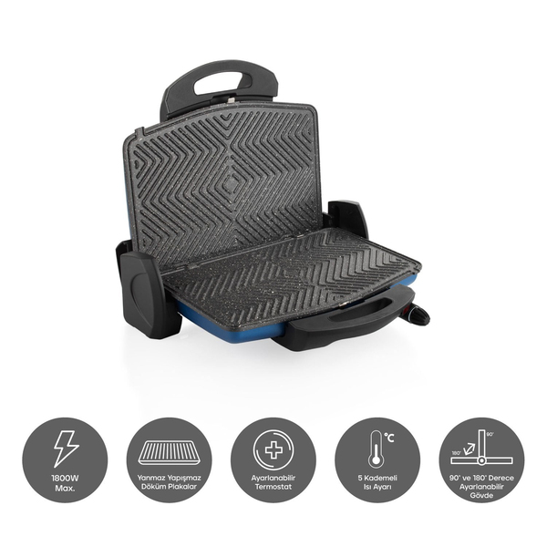 Schafer Grill Chef Tost Makinesi-Mavi