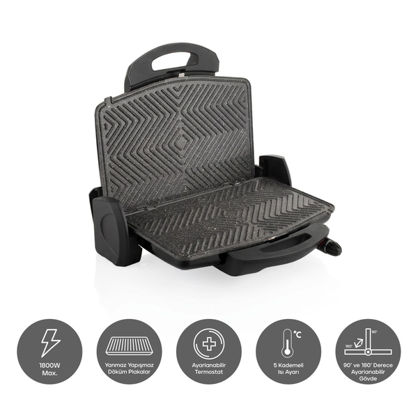 Schafer Grill Chef Tost Makinesi-Siyah