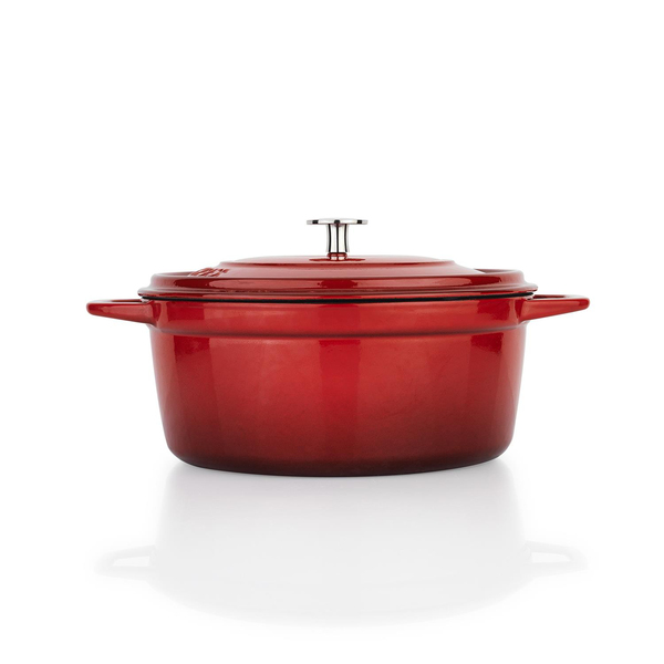 Schafer Guss Chef Döküm Derin Tencere 24Cm-2 Parça-Kırmızı
