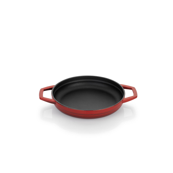 Schafer Guss Chef Döküm Sahan Çift Kulplu 19Cm-1 Parça-Kırmızı