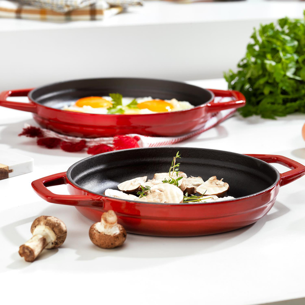 Schafer Guss Chef Döküm Sahan Çift Kulplu 19Cm-1 Parça-Kırmızı