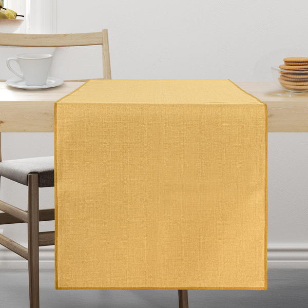 Schafer Home Bianca Keten Polyester Runner 40x160 Cm 1 Parça-Açık Hardal
