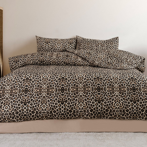 Schafer Home Leopard 3D Pamuk Çift Kişilik Nevresim Takımı 4 Parça