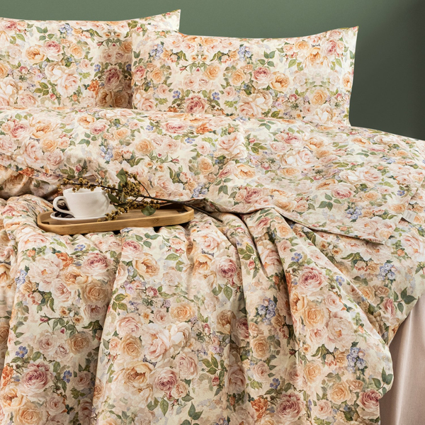 Schafer Home Spring 3D Pamuk Çift Kişilik Nevresim Takımı 4 Parça