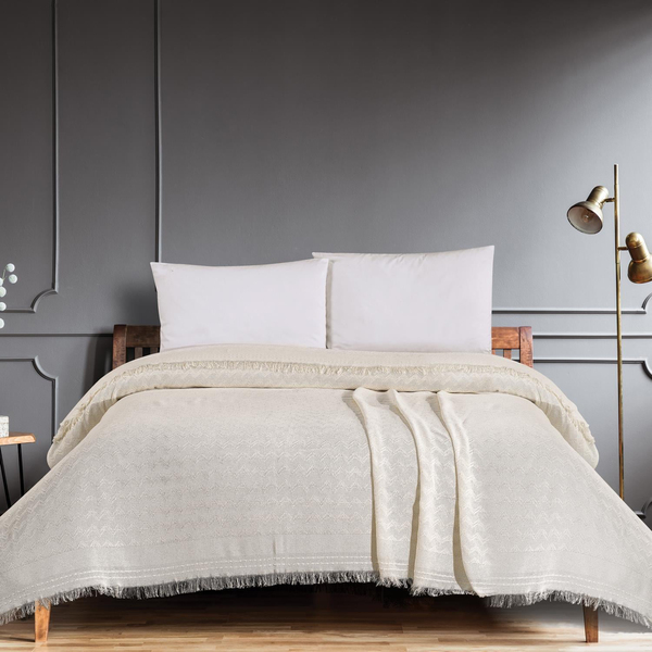 Schafer Home Zuma Çift Kişilik Pike 200x220 Cm-Krem