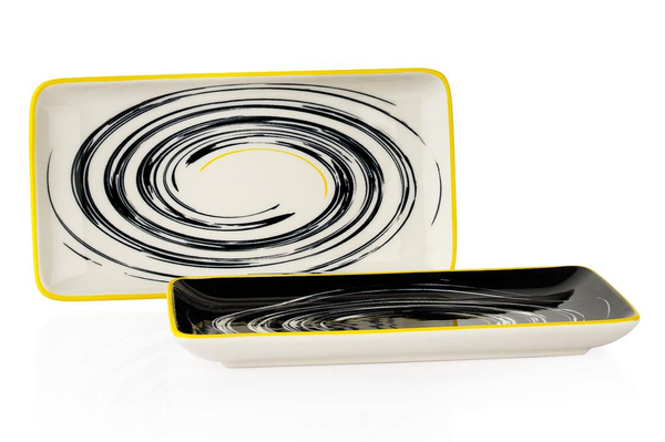 Schafer Mixed 2 li Dikdörtgen Servis Tabağı 23Cm-Çok Renkli